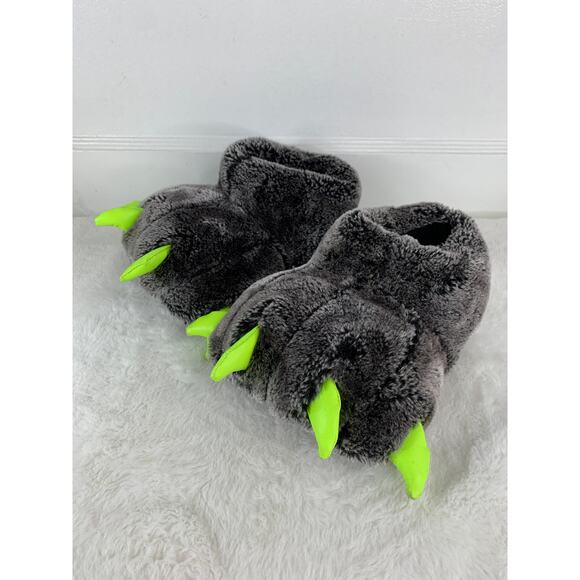 Kids Gray Yellow Slip On Bedroom Slippers Size Medium 12/13 - Picture 1 of 8
